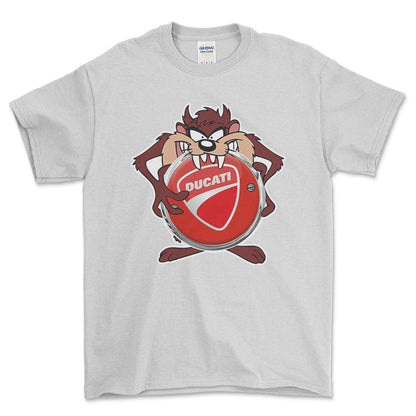 Ducati TAZ Unisex T-Shirt , Bomuld-Beklædning-Ducati-Hvid-S-Forside-Garage Culture Shop- garage - man cave - merchandise