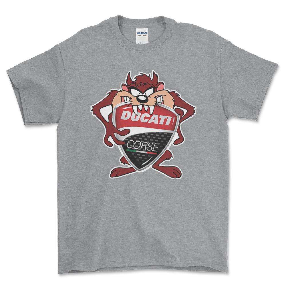 Ducati TAZ Unisex T-Shirt , Bomuld-Beklædning-Ducati-Grå Sport-S-Forside-Garage Culture Shop- garage - man cave - merchandise