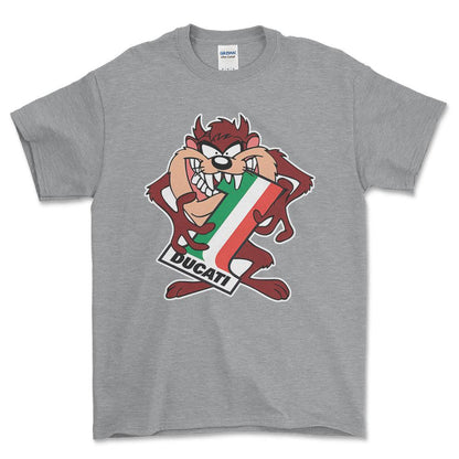 Ducati TAZ Unisex T-Shirt , Bomuld-Beklædning-Ducati-Grå Sport-S-Forside-Garage Culture Shop- garage - man cave - merchandise