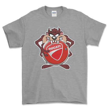 Ducati TAZ Unisex T-Shirt , Bomuld-Beklædning-Ducati-Grå Sport-S-Forside-Garage Culture Shop- garage - man cave - merchandise