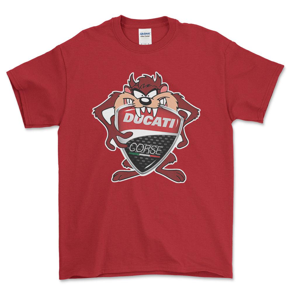 Ducati TAZ Unisex T-Shirt , Bomuld-Beklædning-Ducati-Rød-S-Forside-Garage Culture Shop- garage - man cave - merchandise