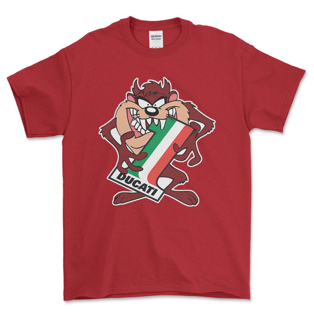 Ducati TAZ Unisex T-Shirt , Bomuld-Beklædning-Ducati-Rød-S-Forside-Garage Culture Shop- garage - man cave - merchandise