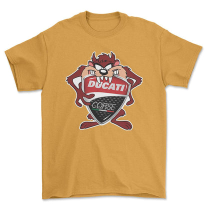 Ducati TAZ Unisex T-Shirt , Bomuld-Beklædning-Ducati-Guld-S-Forside-Garage Culture Shop- garage - man cave - merchandise