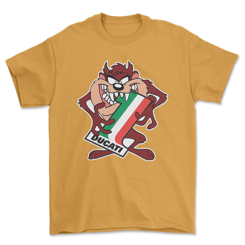 Ducati TAZ Unisex T-Shirt , Bomuld-Beklædning-Ducati-Guld-S-Forside-Garage Culture Shop- garage - man cave - merchandise