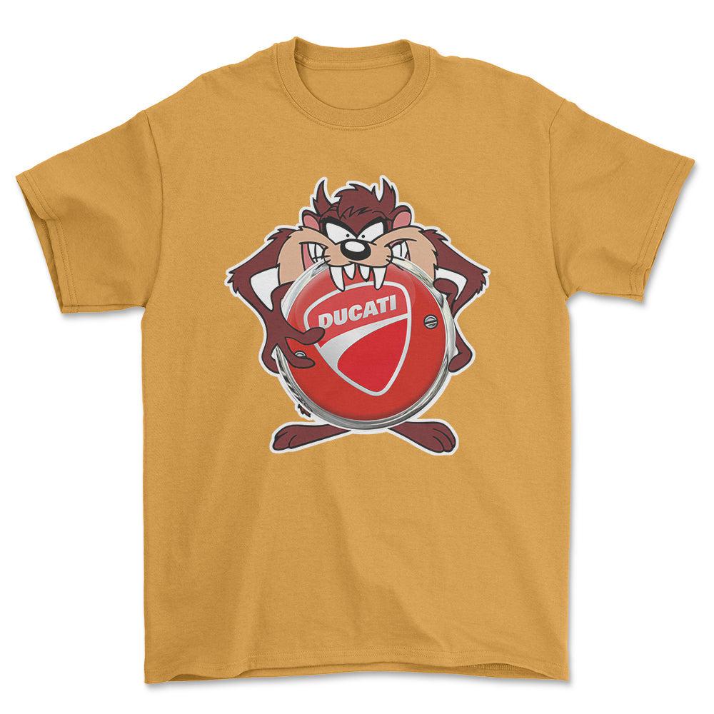 Ducati TAZ Unisex T-Shirt , Bomuld-Beklædning-Ducati-Guld-S-Forside-Garage Culture Shop- garage - man cave - merchandise