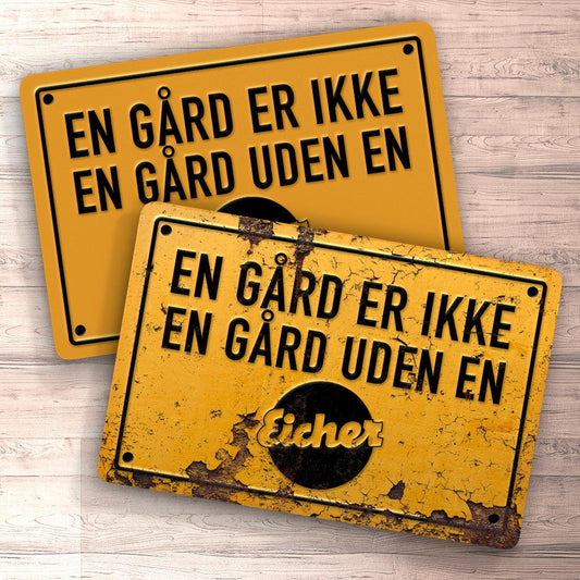 Eicher En Gård Er Ikke En Gård Uden En Eicher Skilte, Musemåtte, Dørmåtte-Skilte-Eicher-Garage Culture Shop- garage - man cave - merchandise