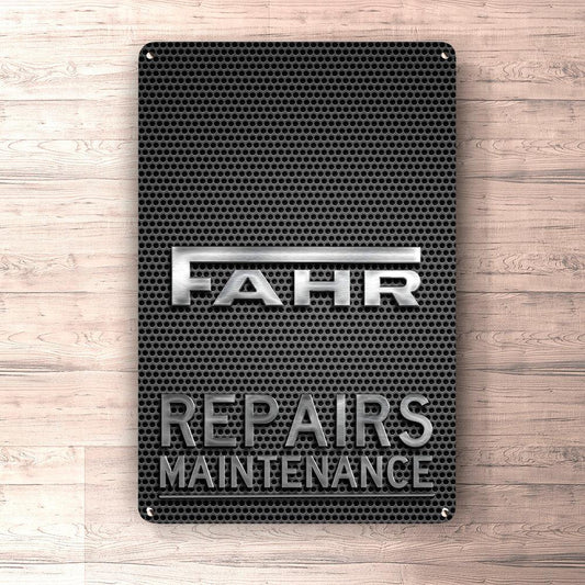 Fahr Repairs Maintenance Skilte, Musemåtte, Dørmåtte-Skilte-Fahr-Garage Culture Shop- garage - man cave - merchandise