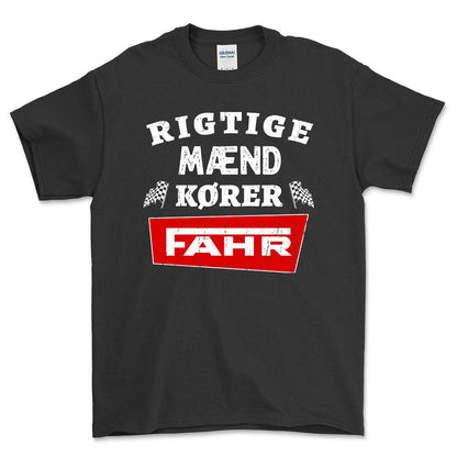 Fahr Rigtige Mænd Kører - Unisex T-Shirt , Bomuld-Beklædning-Fahr-Sort-S-Forside-Garage Culture Shop- garage - man cave - merchandise