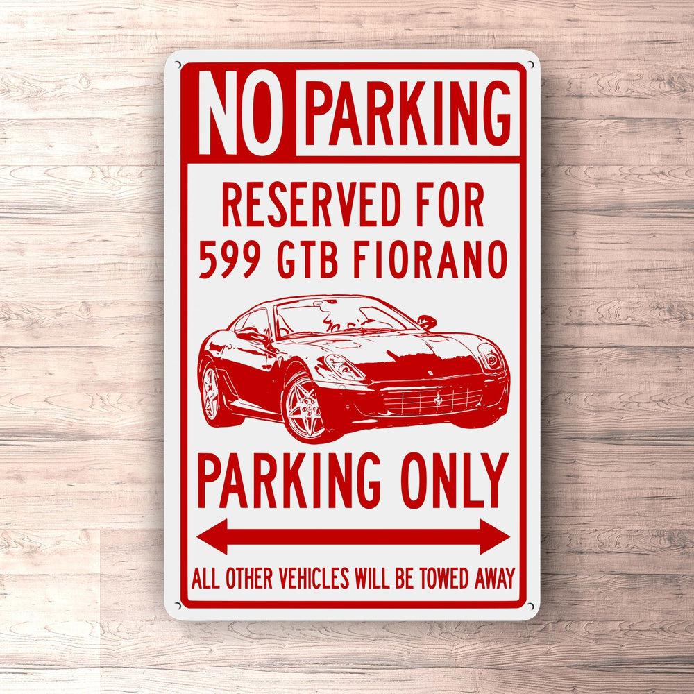 Ferrari 599 GTB Fiorano Parking Only Skilte, Musemåtte, Dørmåtte-Parking skilte-Ferrari-Garage Culture Shop- garage - man cave - merchandise