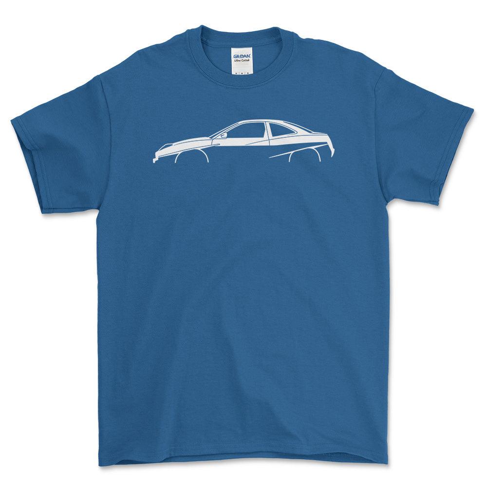 Fiat Coupe 1993-2000 Silhuet - Unisex T-Shirt , Bomuld-Beklædning-Fiat-Blå Royal-S-Forside-Garage Culture Shop- garage - man cave - merchandise