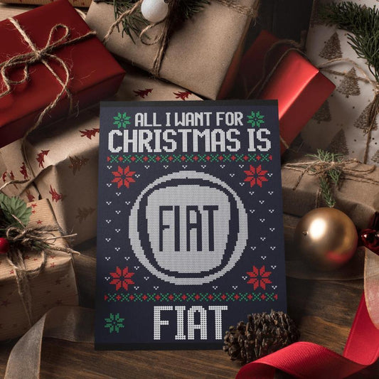 Fiat Juleskilte All I Want For Christmas Is Skilte, Musemåtte, Dørmåtte-Skilte-Fiat-Garage Culture Shop- garage - man cave - merchandise