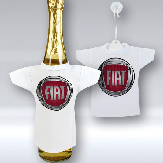 Fiat - Mini T-shirt Et unikt biltilbehør og flaskecover med din billede, tekst. design-MiniTshirt-Fiat-Garage Culture Shop- garage - man cave - merchandise