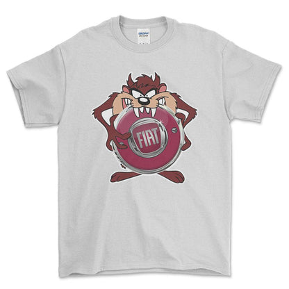 Fiat TAZ Unisex T-Shirt , Bomuld-Beklædning-Fiat-Hvid-S-Forside-Garage Culture Shop- garage - man cave - merchandise