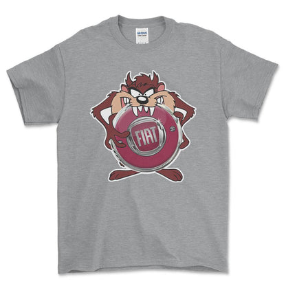 Fiat TAZ Unisex T-Shirt , Bomuld-Beklædning-Fiat-Grå Sport-S-Forside-Garage Culture Shop- garage - man cave - merchandise