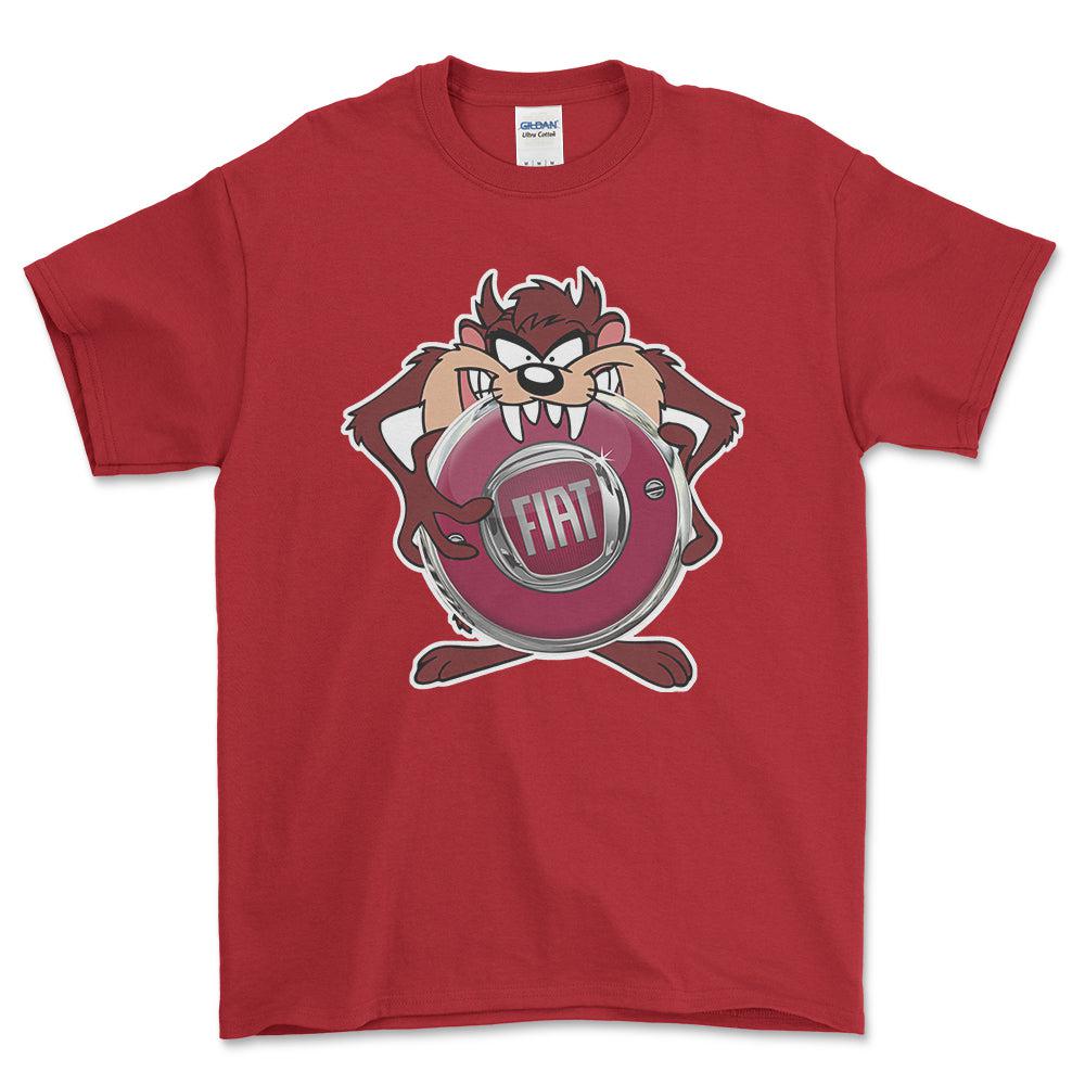 Fiat TAZ Unisex T-Shirt , Bomuld-Beklædning-Fiat-Rød-S-Forside-Garage Culture Shop- garage - man cave - merchandise