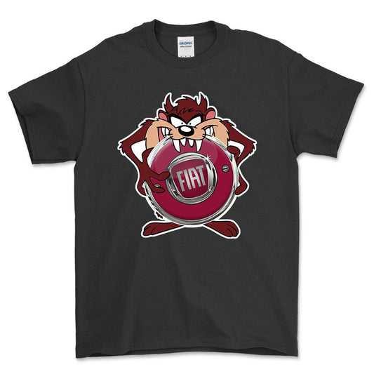 Fiat TAZ Unisex T-Shirt , Bomuld-Beklædning-Fiat-Sort-S-Forside-Garage Culture Shop- garage - man cave - merchandise