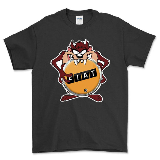 Fiat TAZ Unisex T-Shirt , Bomuld-Beklædning-Fiat-Sort-S-Forside-Garage Culture Shop- garage - man cave - merchandise