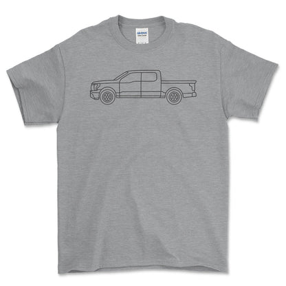 Ford F-150 Lightning Outline - Unisex T-Shirt , Bomuld-Beklædning-Ford-Grå Sport-S-Forside-Garage Culture Shop- garage - man cave - merchandise