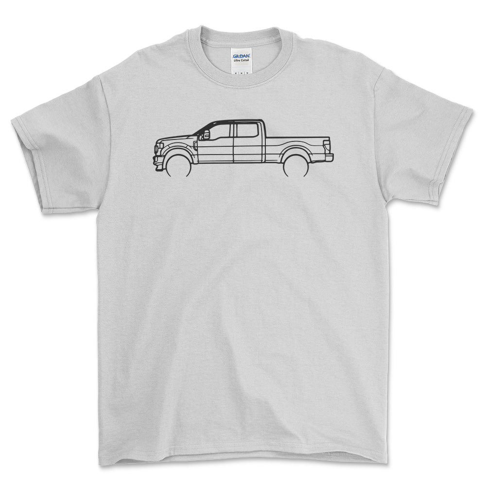 Ford F-250 Superduty 2022 Outline - Unisex T-Shirt , Bomuld-Beklædning-Ford-Hvid-S-Forside-Garage Culture Shop- garage - man cave - merchandise