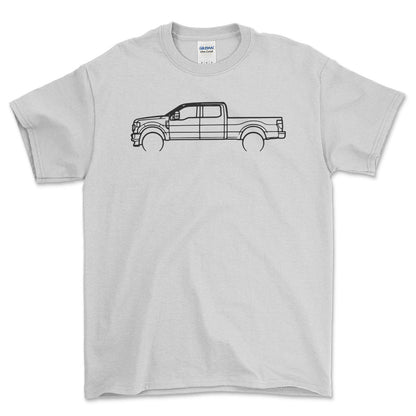 Ford F-250 Superduty 2022 Outline - Unisex T-Shirt , Bomuld-Beklædning-Ford-Hvid-S-Forside-Garage Culture Shop- garage - man cave - merchandise