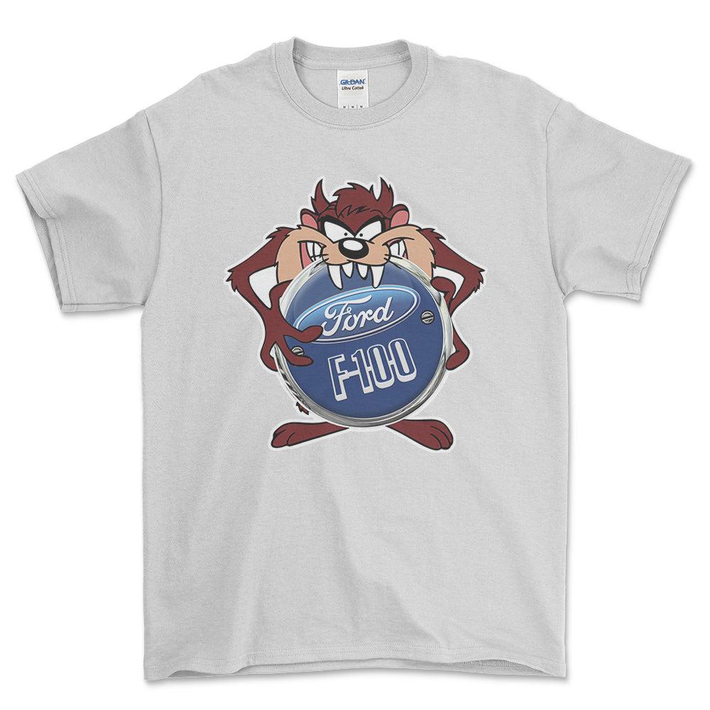 Ford F100 TAZ Unisex T-Shirt , Bomuld-Beklædning-Ford-Hvid-S-Forside-Garage Culture Shop- garage - man cave - merchandise