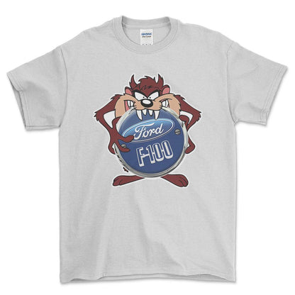 Ford F100 TAZ Unisex T-Shirt , Bomuld-Beklædning-Ford-Hvid-S-Forside-Garage Culture Shop- garage - man cave - merchandise