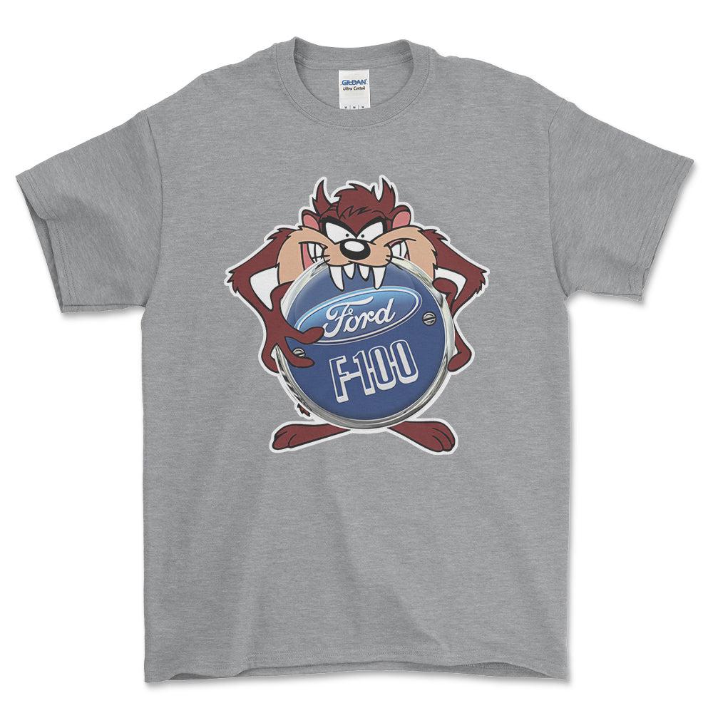 Ford F100 TAZ Unisex T-Shirt , Bomuld-Beklædning-Ford-Grå Sport-S-Forside-Garage Culture Shop- garage - man cave - merchandise