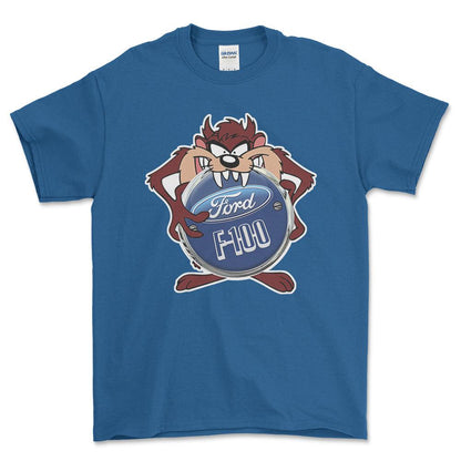 Ford F100 TAZ Unisex T-Shirt , Bomuld-Beklædning-Ford-Blå Royal-S-Forside-Garage Culture Shop- garage - man cave - merchandise