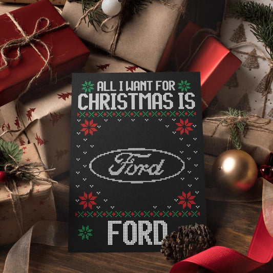 Ford Juleskilte All I Want For Christmas Is Skilte, Musemåtte, Dørmåtte-Skilte-Ford-Garage Culture Shop- garage - man cave - merchandise