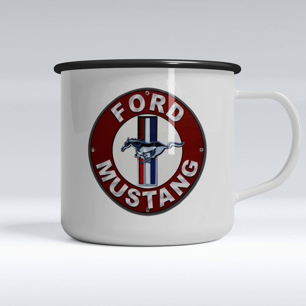 Ford Mustang Emaljekrus-Krus-Ford-Garage Culture Shop- garage - man cave - merchandise