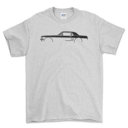 Ford Mustang Hardtop 1967 Silhuet - Unisex T-Shirt , Bomuld-Beklædning-Ford-Hvid-S-Forside-Garage Culture Shop- garage - man cave - merchandise