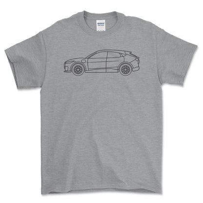 Ford Mustang Mach-E GT Outline - Unisex T-Shirt , Bomuld-Beklædning-Ford-Grå Sport-S-Forside-Garage Culture Shop- garage - man cave - merchandise