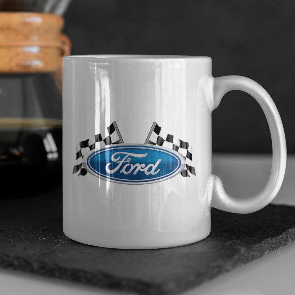 Ford Racing Keramisk Krus-Krus-Ford-Hvid keramisk krus-Garage Culture Shop- garage - man cave - merchandise