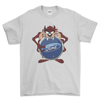 Ford TAZ Unisex T-Shirt , Bomuld-Beklædning-Ford-Hvid-S-Forside-Garage Culture Shop- garage - man cave - merchandise