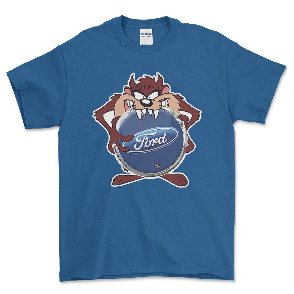 Ford TAZ Unisex T-Shirt , Bomuld-Beklædning-Ford-Blå Royal-S-Forside-Garage Culture Shop- garage - man cave - merchandise