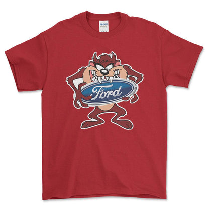 Ford TAZ Unisex T-Shirt , Bomuld-Beklædning-Ford-Rød-S-Forside-Garage Culture Shop- garage - man cave - merchandise