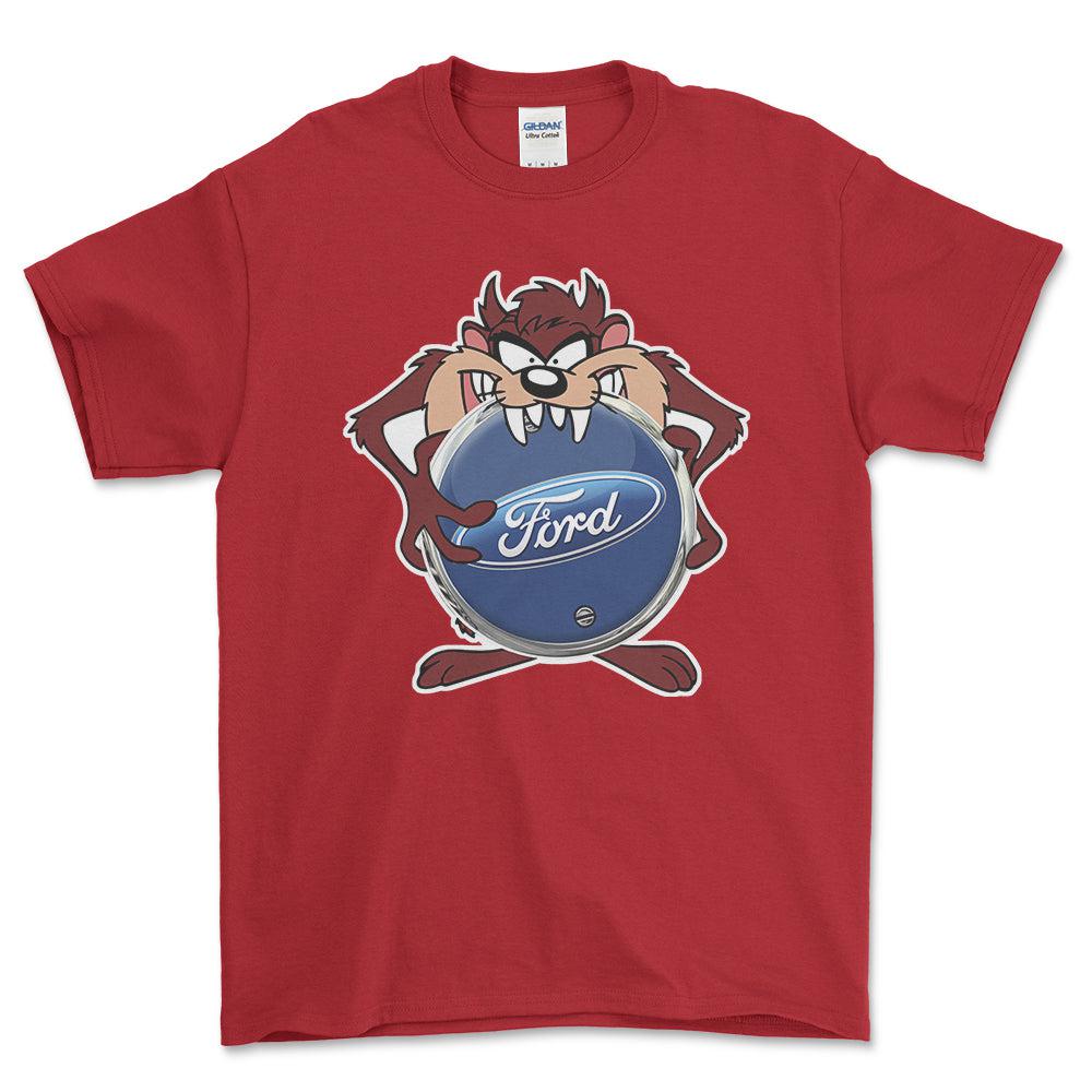 Ford TAZ Unisex T-Shirt , Bomuld-Beklædning-Ford-Rød-S-Forside-Garage Culture Shop- garage - man cave - merchandise