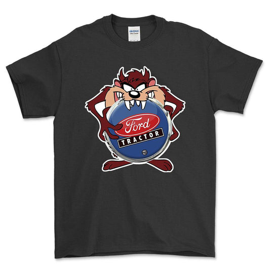 Ford Tractor TAZ Unisex T-Shirt , Bomuld-Beklædning-Ford-Sort-S-Forside-Garage Culture Shop- garage - man cave - merchandise