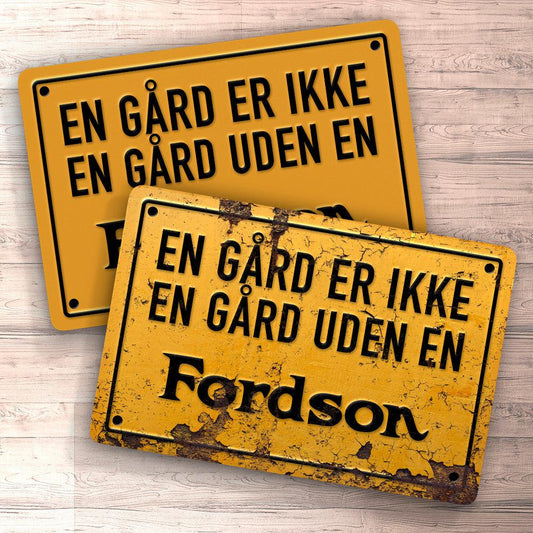 Fordson En Gård Er Ikke En Gård Uden En Fordson Skilte, Musemåtte, Dørmåtte-Skilte-Fordson-Garage Culture Shop- garage - man cave - merchandise