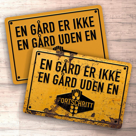 Fortschritt En Gård Er Ikke En Gård Uden En Fortschritt Skilte, Musemåtte, Dørmåtte-Skilte-Fortschritt-Garage Culture Shop- garage - man cave - merchandise