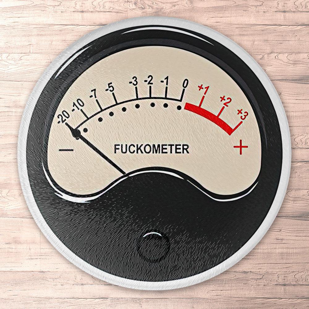 Fuckometer #1 Runde Skilte , Musemåtte Rundt , Kop Underlag, Underlagssæt-Runde Skilte-Funny Garage-Garage Culture Shop- garage - man cave - merchandise