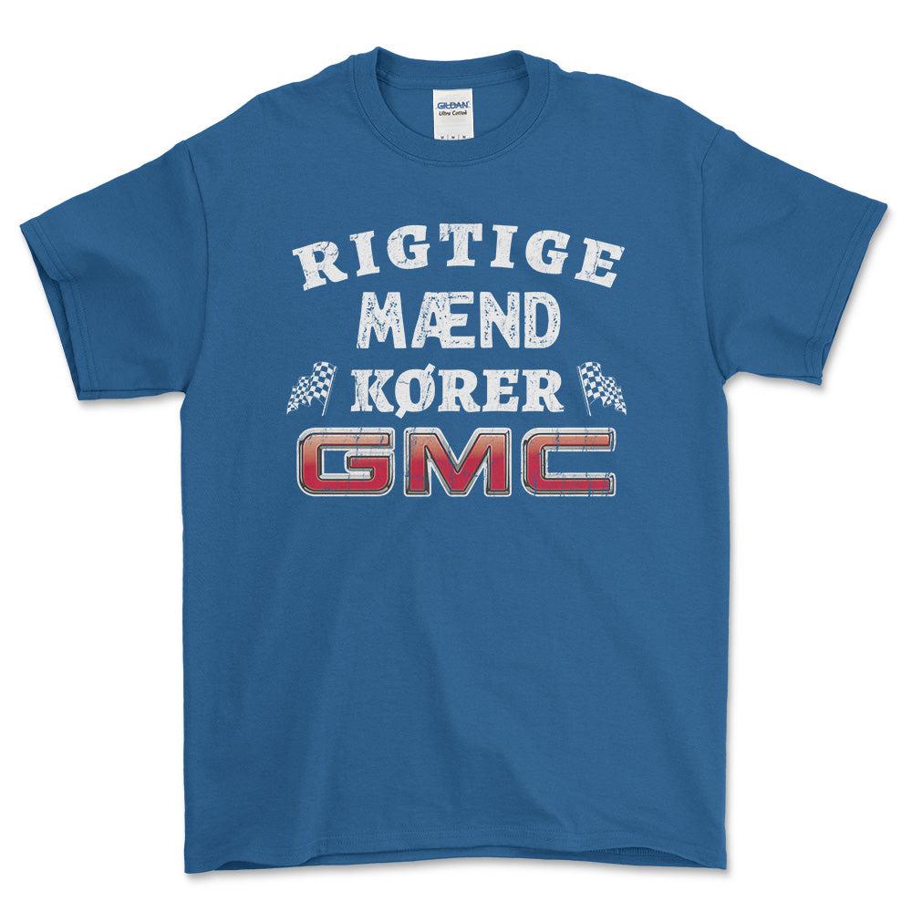 GMC Rigtige Mænd Kører - Unisex T-Shirt , Bomuld-Beklædning-GMC-Blå Royal-S-Forside-Garage Culture Shop- garage - man cave - merchandise