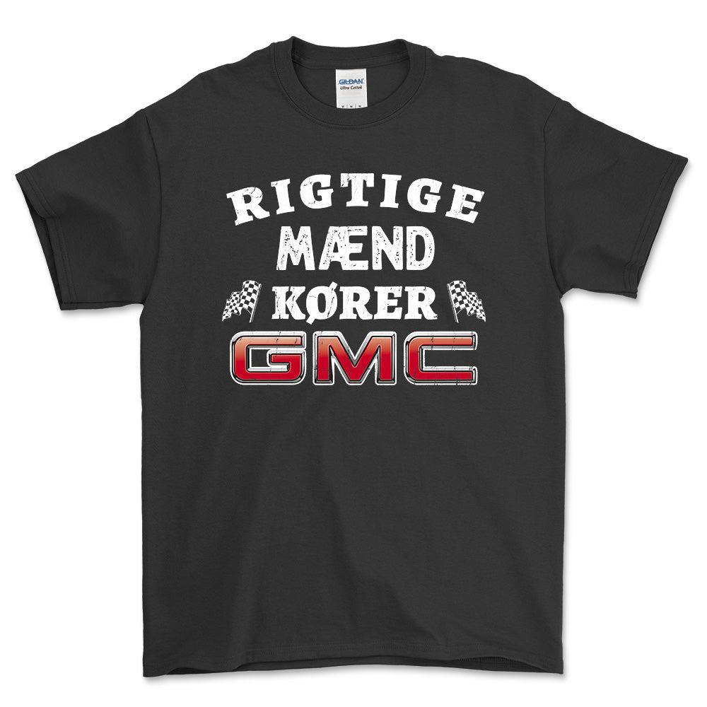 GMC Rigtige Mænd Kører - Unisex T-Shirt , Bomuld-Beklædning-GMC-Sort-S-Forside-Garage Culture Shop- garage - man cave - merchandise