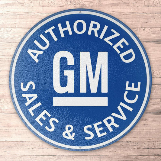 Gm Authorized Gm Sales & Service, Runde Skilte , Musemåtte Rundt , Kop Underlag, Underlagssæt-Runde Skilte-GM-Garage Culture Shop- garage - man cave - merchandise