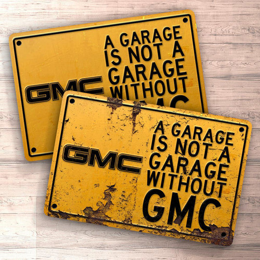 Gmc A Garage Is Not A Garage Without Gmc Skilte, Musemåtte, Dørmåtte-Skilte-GMC-Garage Culture Shop- garage - man cave - merchandise