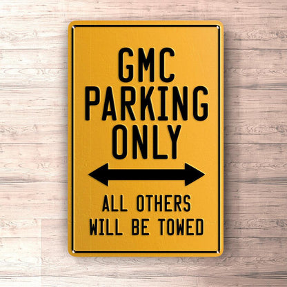 Gmc Parking Only Skilte, Musemåtte, Dørmåtte-Parking skilte-GMC-Garage Culture Shop- garage - man cave - merchandise