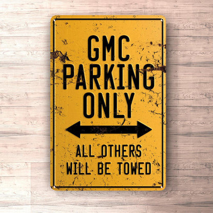 Gmc Parking Only Skilte, Musemåtte, Dørmåtte-Parking skilte-GMC-Garage Culture Shop- garage - man cave - merchandise