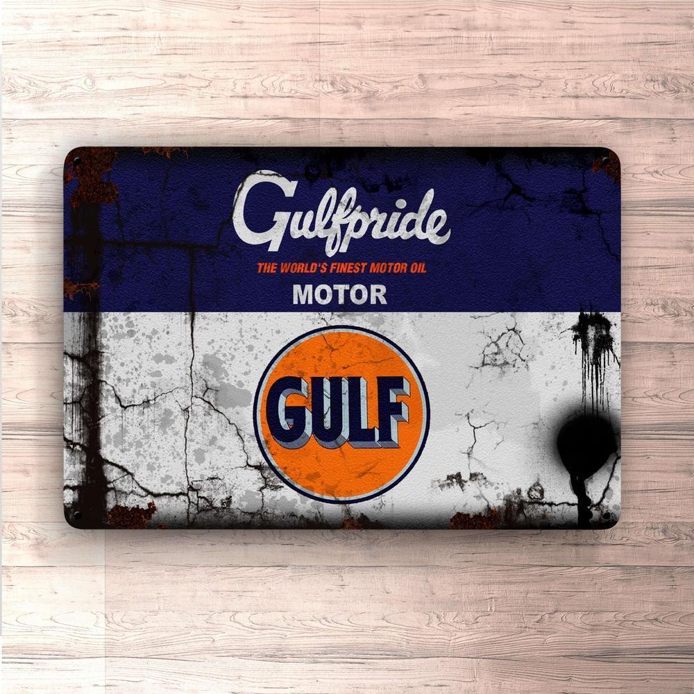 Gulf Gulfpride Motorolie Skilte, Musemåtte, Dørmåtte-Skilte-Motorolie-Garage Culture Shop- garage - man cave - merchandise