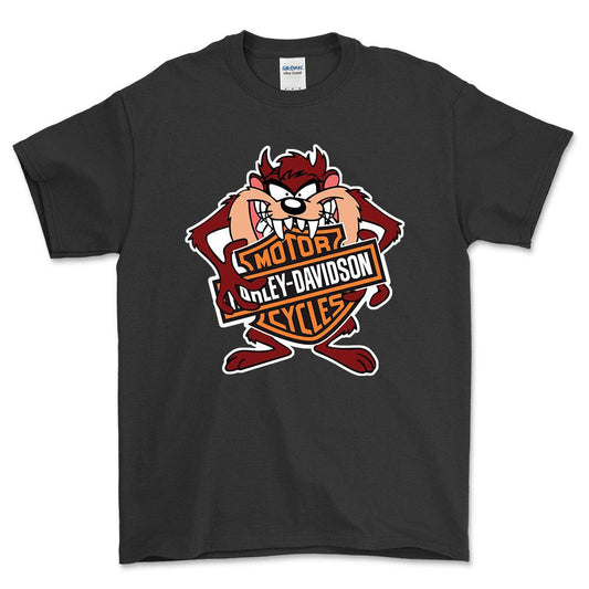 Harley TAZ Unisex T-Shirt , Bomuld-Beklædning-Harley Davidson-Sort-S-Forside-Garage Culture Shop- garage - man cave - merchandise