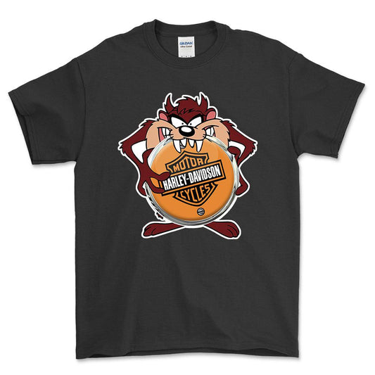 Harley TAZ Unisex T-Shirt , Bomuld-Beklædning-Harley Davidson-Sort-S-Forside-Garage Culture Shop- garage - man cave - merchandise